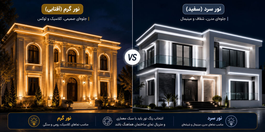 مقایسه نور گرم و نور سرد 